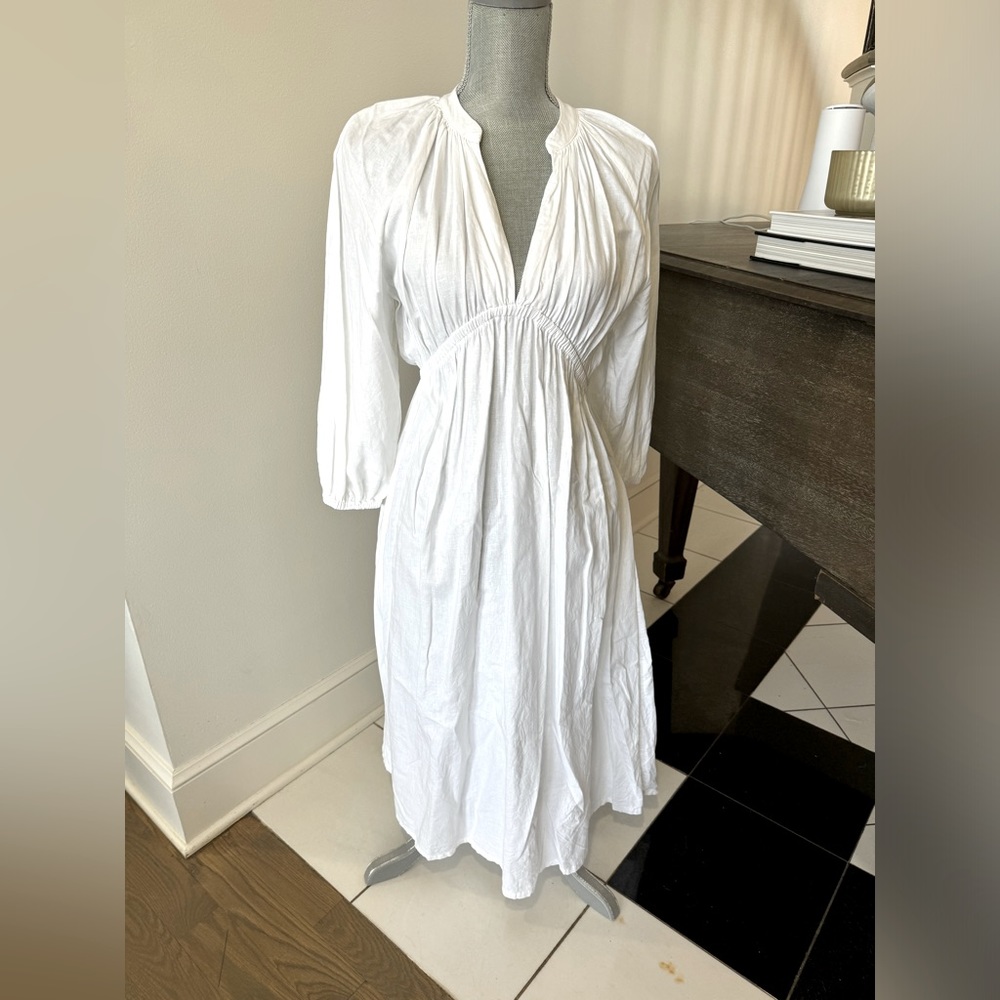 White, linen dress/coverup